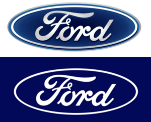 The new Ford logo removes the chrome finish and shadowing