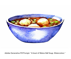Generative Fill Prompt: Bowl of Matzo Ball Soup