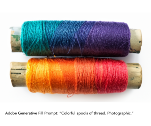 AI Prompt: Colorful spools of thread. Photographic.