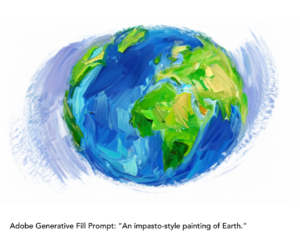 AI Prompt: An impasto-style painting of Earth.