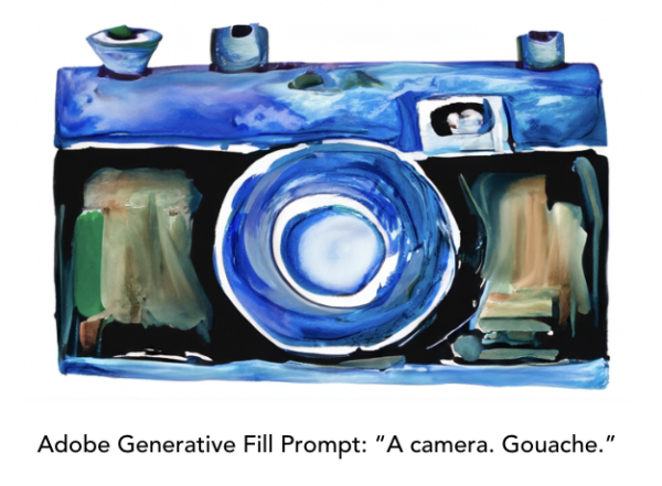 Adobe Generative Fill Prompt: A camera. Gouache