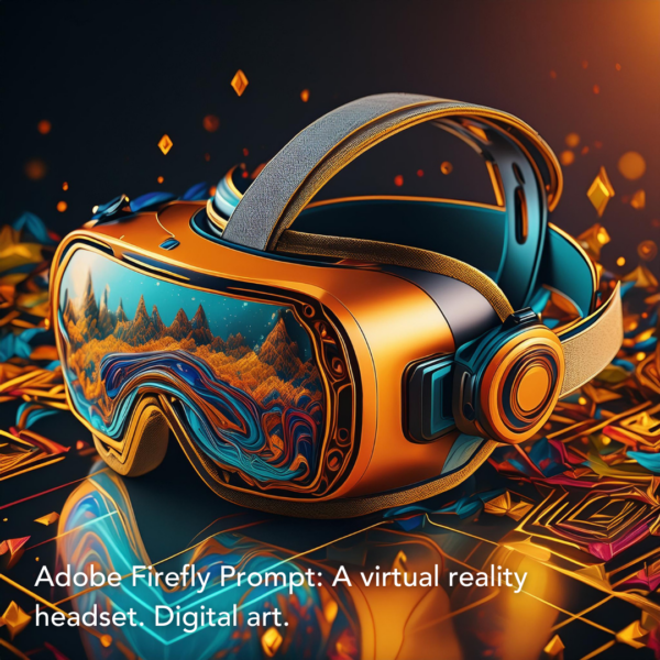 Adobe Firefly Prompt: A virtual reality headset. Digital Art.
